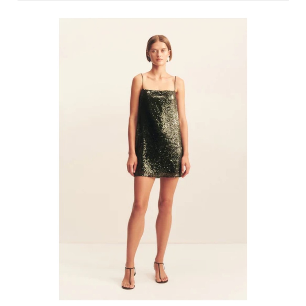 Shona joy green sequin mini dress